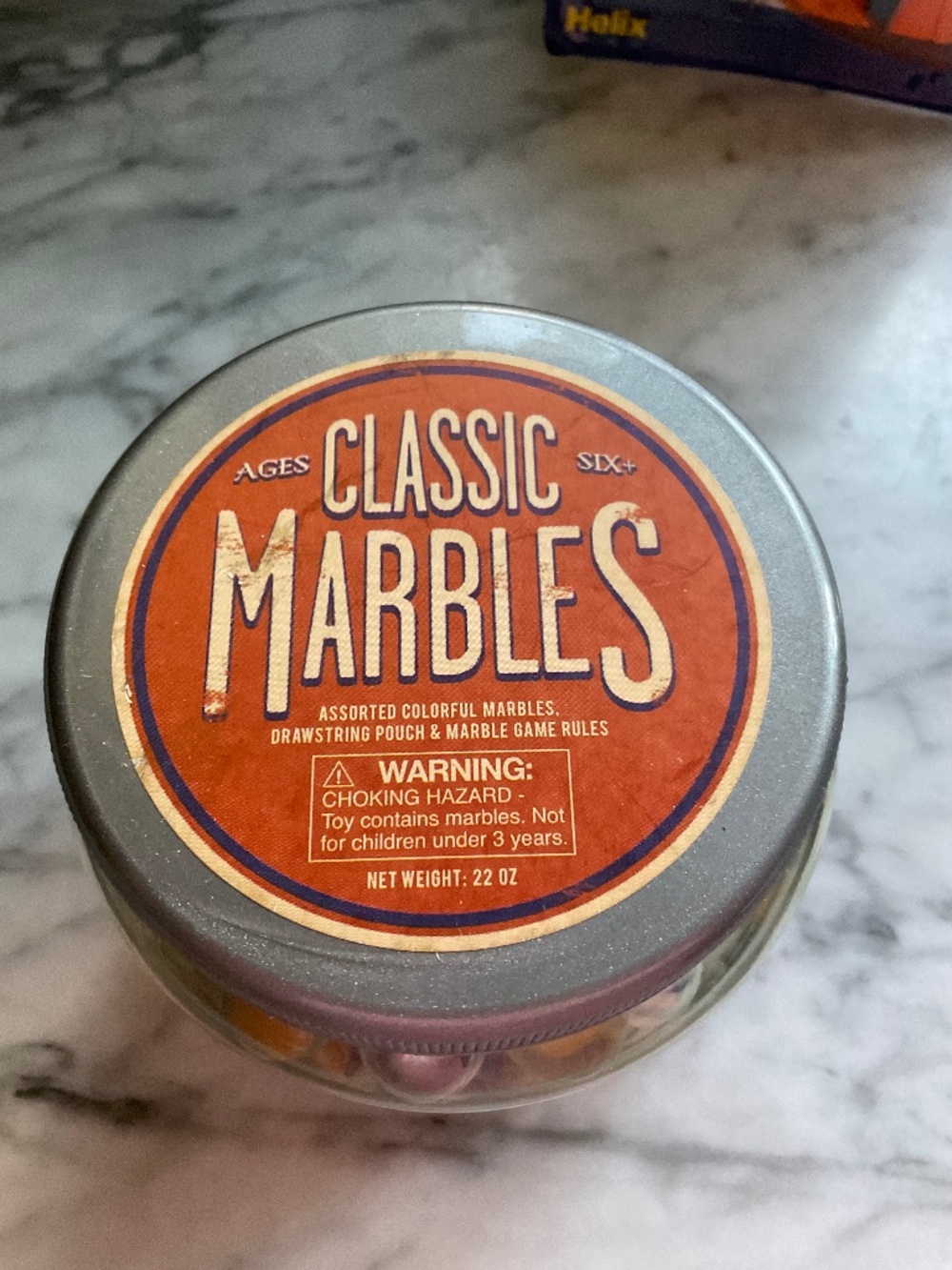 Restoration Hardware Jar of Classic Marbles, unused